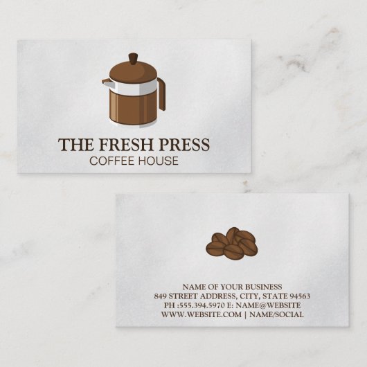 押フランスのす | コーヒー 名刺 (正面/裏面)