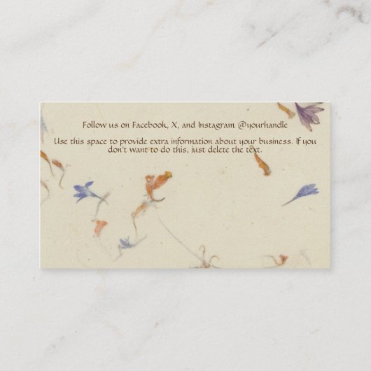 押花紙スタイル名刺 名刺 (裏面)