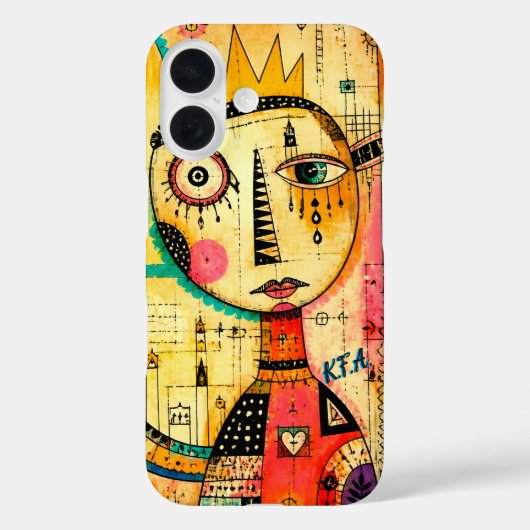 抽象アートとイニシャル Case-Mate iPhoneケース (裏面)