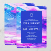 抽象アートのスターダビッド オーダーメイド バー・バット ミツバチ式 招待状 (正面/裏面)