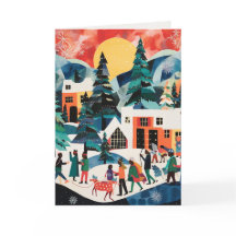 抽象アートのホリデーカード