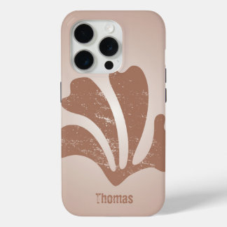 抽象アートの茶色の藻類、海藻 iPhone 15 PROケース