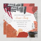 抽象アートコラージュ プロモーションイベント 招待状 (正面/裏面)