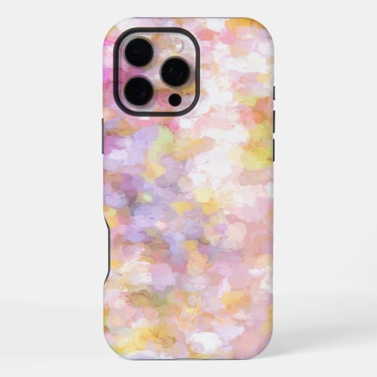 抽象アート淡い黄色のパステルカラー iPhoneケース (裏面)