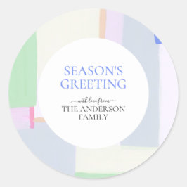 抽象アート クリスマス ホリデー ギフト クラシック ラウンドシール