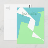 抽象アート ターコイズ ブルー グリーン ポストカード (正面/裏面)