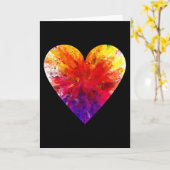 抽象アート ハート デザイン カード (黄色い花)
