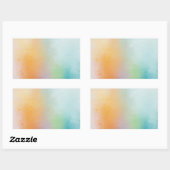 抽象アート ピンク 赤 黄色 青い色 空白テンプレート 長方形シール (シート)