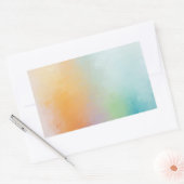 抽象アート ピンク 赤 黄 青 白 テンプレート 長方形シール (封筒)