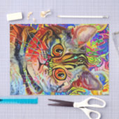 抽象アート モザイク 猫 デコパージュ 薄葉紙 (クラフト)