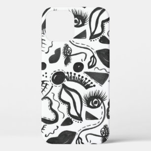 抽象アート:顔、唇、幾何学的魔法! iPhone 12ケース