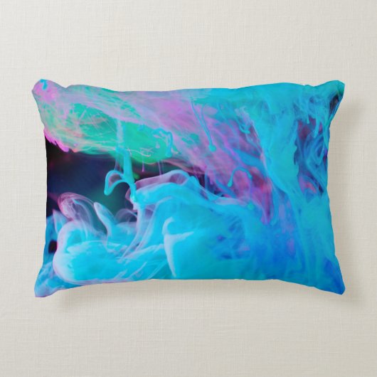 抽象インク、アクリルインク、アートインク、芸術的バックインク アクセントクッション (正面)