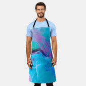 抽象インク、アクリルインク、アートインク、芸術的バックインク エプロン (着用した状態)