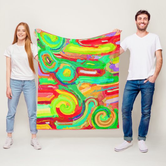 抽象カラフルパターン フリースブランケット (インサイチュ)