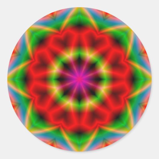抽象カラフルラウンドステッカー ラウンドシール (正面)