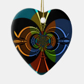 抽象カラーバーストアートプリント セラミックオーナメント (右)