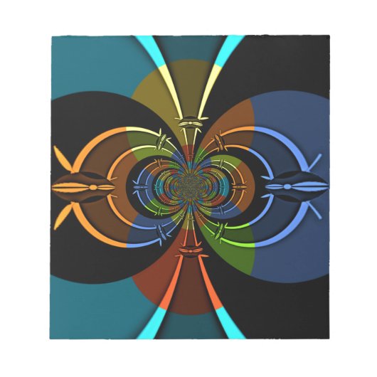 抽象カラーバーストアートプリント ノートパッド (正面)