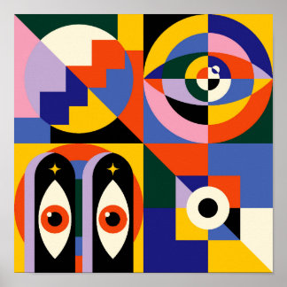 抽象サイケデリックポップ・アートの化 ポスター