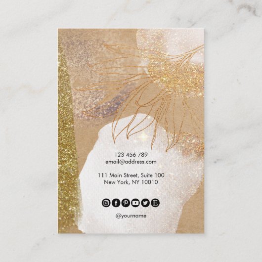 抽象シンプルミニマル紙イヤリング表示 名刺 (裏面)