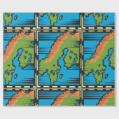 抽象スカンジナビア地図アート ラッピングペーパー (フラット)