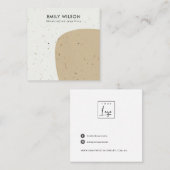 抽象セラミックオークレートスタッドイヤリングディスプレイ スクエア名刺 (正面/裏面)