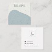 抽象セラミックグレイ波スタッドイヤリングディスプレイ スクエア名刺 (正面/裏面)