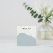 抽象セラミックグレイ波スタッドイヤリングディスプレイ スクエア名刺 (スタンド正面)