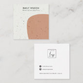 抽象セラミックテラコッタスタッドイヤリングディスプレイ スクエア名刺 (正面/裏面)