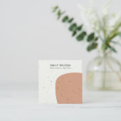 抽象セラミックテラコッタスタッドイヤリングディスプレイ スクエア名刺 (スタンド正面)