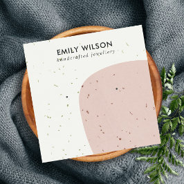 抽象セラミックピーチピンクスタッドイヤリングディスプレイ スクエア名刺