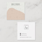 抽象セラミックピーチ波スタッドイヤリングディスプレイ スクエア名刺 (正面/裏面)
