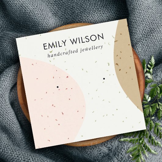 抽象セラミック赤面オーシェルスタッドイヤリングディスプレイ スクエア名刺