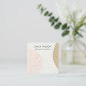 抽象セラミック赤面オーシェルスタッドイヤリングディスプレイ スクエア名刺 (スタンド正面)