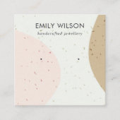 抽象セラミック赤面オーシェルスタッドイヤリングディスプレイ スクエア名刺 (正面)