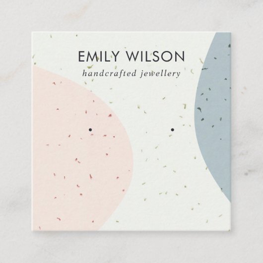 抽象セラミック赤面グレースタッドイヤリングディスプレイ スクエア名刺 (正面)