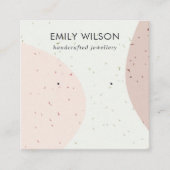 抽象セラミック赤面波形スタッド耳飾りディスプレイ スクエア名刺 (正面)