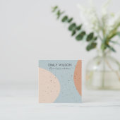 抽象セラミック赤面錆グレーイヤリングディスプレイ スクエア名刺 (スタンド正面)