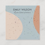 抽象セラミック赤面錆グレーイヤリングディスプレイ スクエア名刺 (正面)