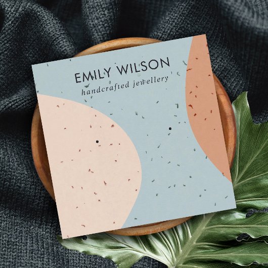 抽象セラミック赤面錆グレーイヤリングディスプレイ スクエア名刺