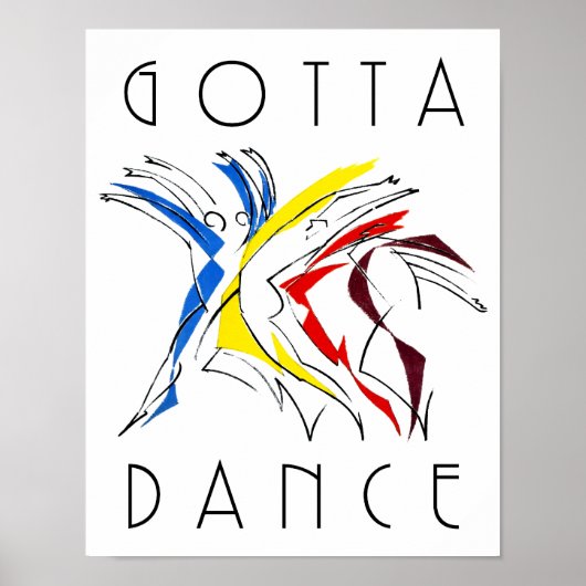 抽象ダンサーズ ダンシング - ダンスラバーのためのアート ポスター (正面)