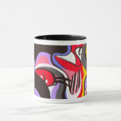 抽象デザインのマグ マグカップ (中央)
