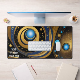 抽象デザインの古代の鮮やか記号 デスクマット