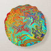 抽象デザインの概念の探索 ラウンドクッション (裏面)