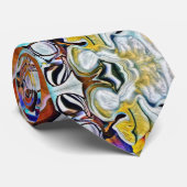 抽象デザインイン金ゴールドとブルーネックタイ ネクタイ (ロール)