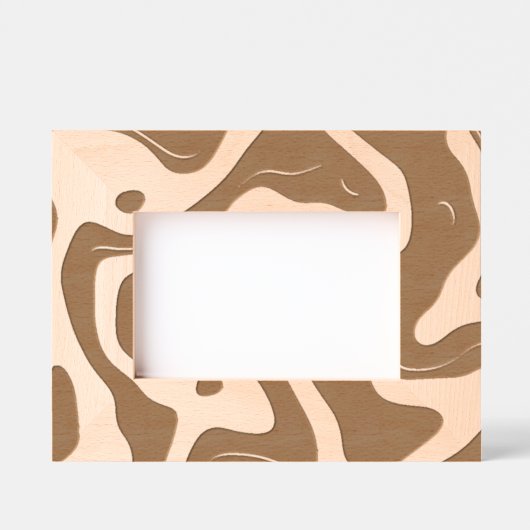 抽象デザインエッチング写真枠 レーザー彫刻フレーム (正面)