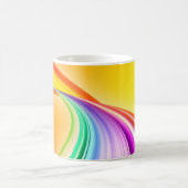 抽象デザインオレンジ色の背景バナー コーヒーマグカップ (中央)
