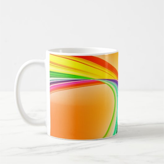 抽象デザインオレンジ色の背景バナー コーヒーマグカップ (左)