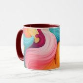 抽象デザインカラフルコーヒーマグ マグカップ (正面左)