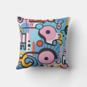 抽象デザインカラフル幾何形状 クッション (裏面)