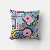 抽象デザインカラフル幾何形状 クッション (正面)